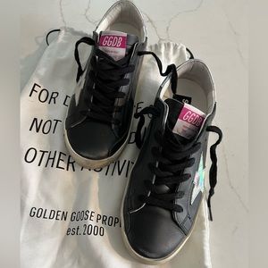Golden Goose Super Star Nordstrom Exclusive Black Silver Hologram 38